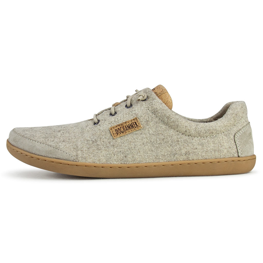 Doghammer Terrar Wool Earth Barfußschuhe aus Merinowolle, Ansicht von links im Onlineshop für Barfußschuhe