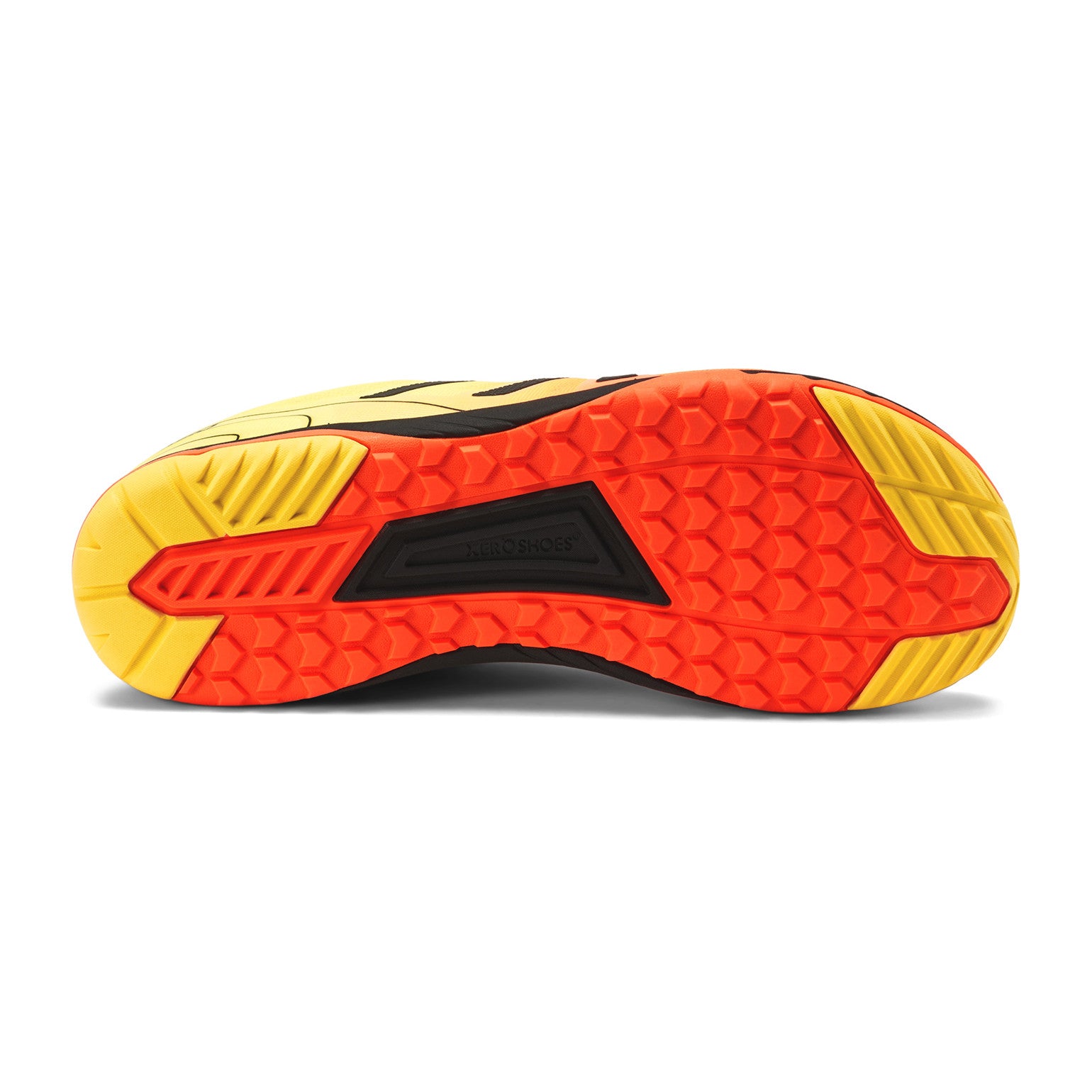 Xero Shoes HFS II 2 Barfußschuhe für Herren in Neonorange, Laufschuhe im Onlineshop, Unteransicht.