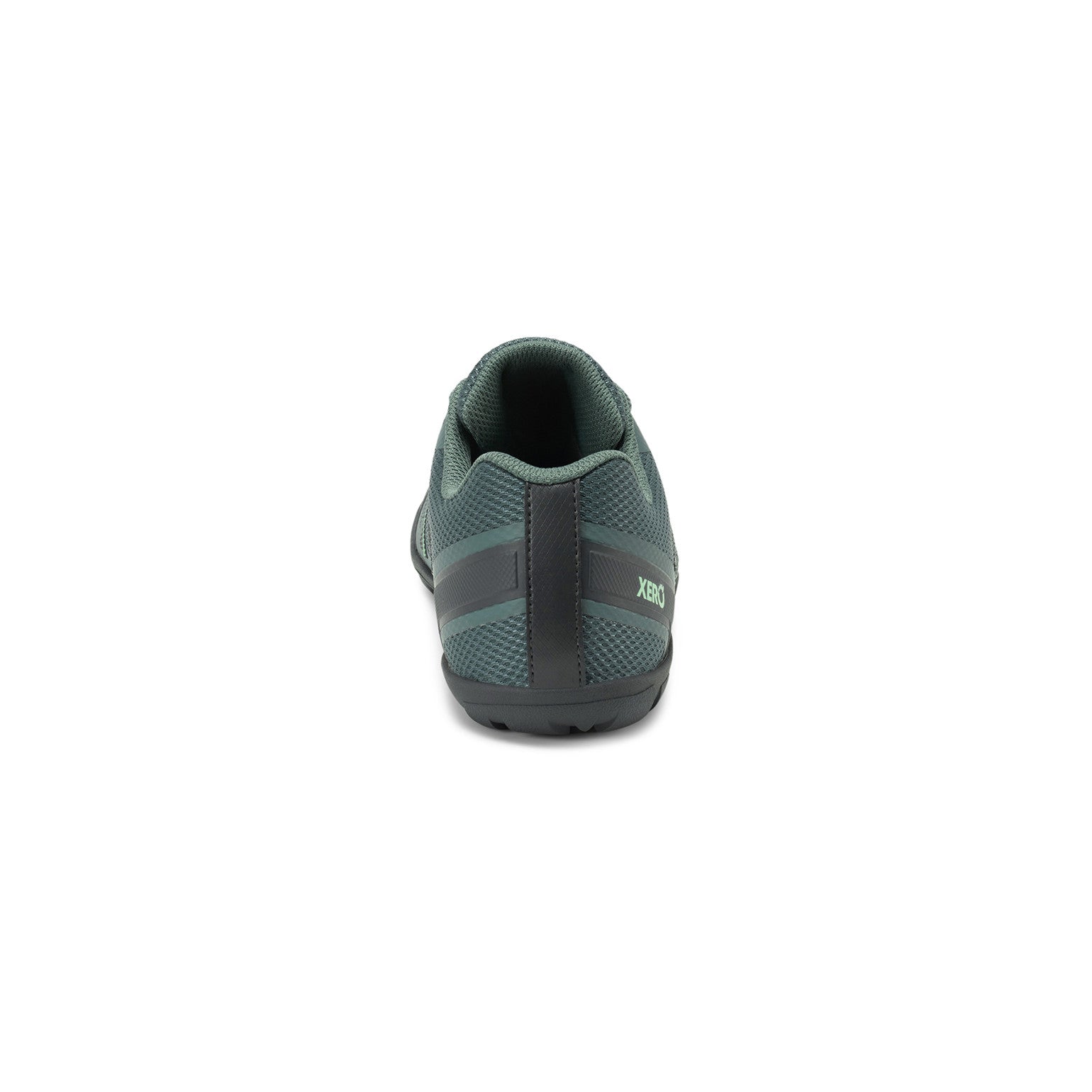Rückansicht der Xero Shoes Mesa Trail WP Damen Barfußschuhe in pacific, wasserdichte Wanderschuhe im Onlineshop für Barfußschuhe