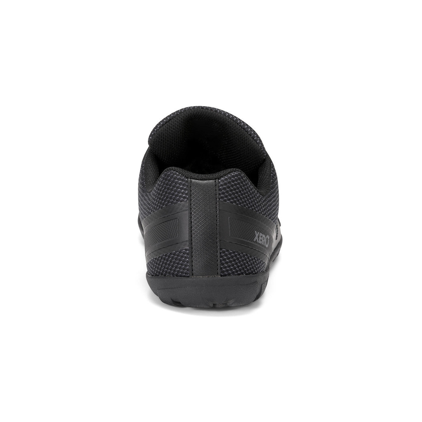 Xero Shoes Mesa Trail WP wasserdichte Barfußschuhe für Herren in Schwarz von hinten im Onlineshop für Barfußschuhe, ideal als Wanderschuhe