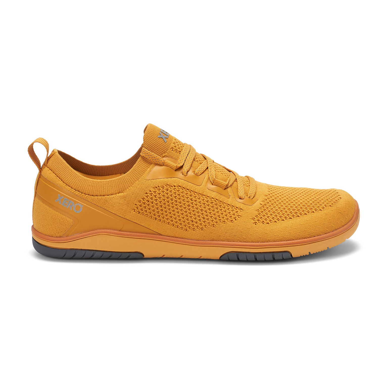 Xero Shoes Nexus Knit Men Gold, Seitenansicht rechts. Stylische Herren-Sneaker und Barfußschuhe in unserem Onlineshop.