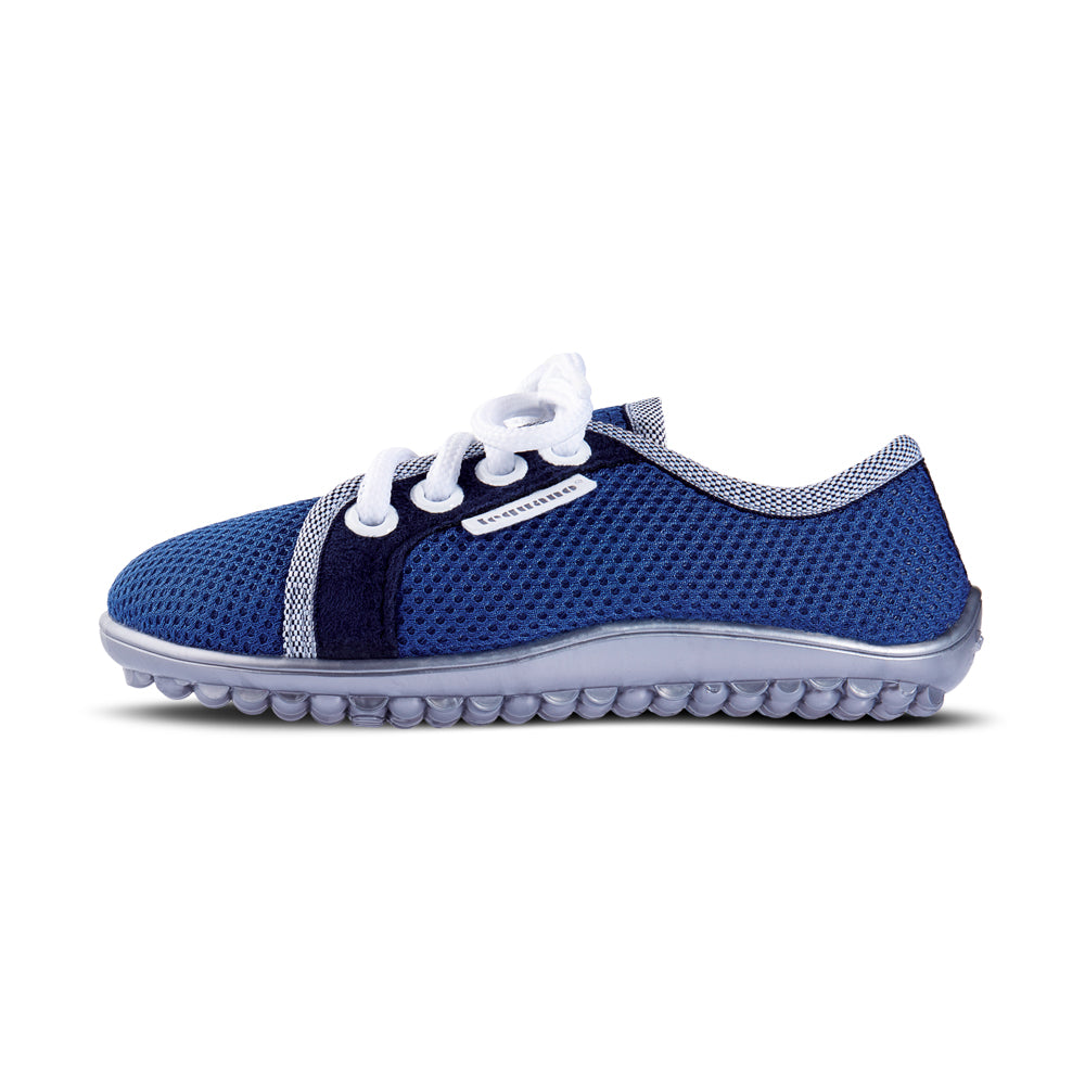leguanito aktiv blau Leguano Barfußschuhe für Kinder – linke Seitenansicht, erhältlich im barfussweltan.shop Barfußschuhe Onlineshop