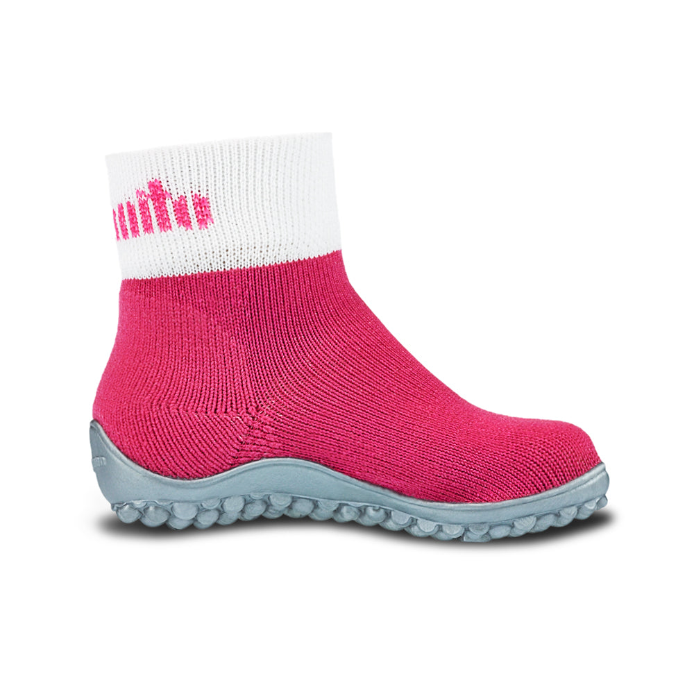 Leguanito Barfußschuhe für Kinder von Leguano in Pink – Sockenschuhe, Seitenansicht von rechts, erhältlich im barfussweltan.shop Barfußschuhe Onlineshop