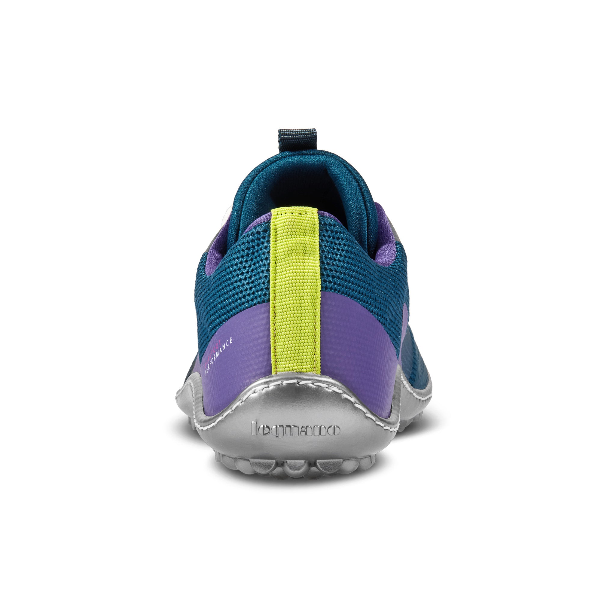 Barfußschuhe Leguano Spinwyn in Lila, Rückansicht, flexible Sportschuhe mit optimalem Halt für natürlichen Komfort, im Onlineshop für Barfußschuhe erhältlich.