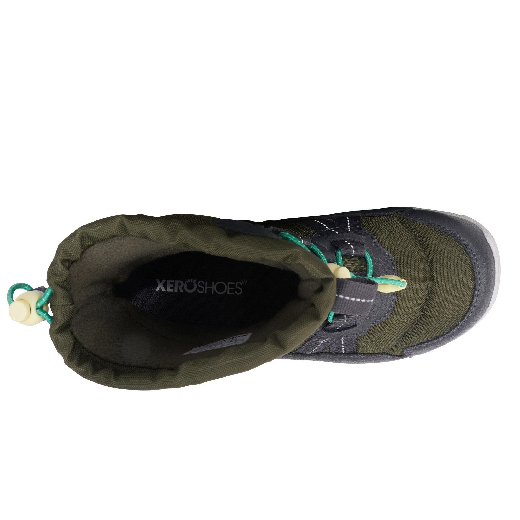 Xero Shoes Alpine Pull-On wasserdichter Kinder Schneestiefel, Draufsicht im Onlineshop für Barfußschuhe