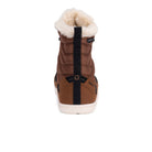 Xero Shoes Alpine Women Barfußschuhe Schneestiefel in Rubber Brown, Ansicht von hinten. Leichte, flexible Winterstiefel, die natürlichen Komfort und Wärme bieten. Erhältlich in unserem Onlineshop für Barfußschuhe.