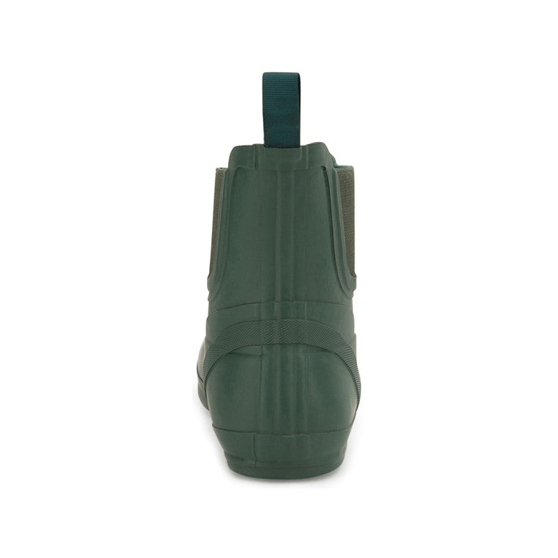 Xero Shoes Gracie Grün Damen Barfußschuhe minimalistische Regenstiefel, Ansicht von hinten. Diese flexiblen Regenstiefel bieten das natürliche Barfußgefühl und sicheren Schutz vor Nässe. Ideal für Frauen, die auch bei Regenwetter auf Komfort und Bewegungsfreiheit setzen. Erhältlich in unserem Onlineshop für Barfußschuhe.