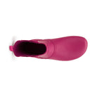 Xero Shoes Gracie Pink Damen Barfußschuhe minimalistische Regenstiefel, Ansicht von oben. Diese flexiblen Regenstiefel bieten das natürliche Barfußgefühl und halten Ihre Füße trocken. Der pinke Farbton sorgt für einen frischen und auffälligen Look, perfekt für regnerische Tage. Erhältlich in unserem Onlineshop für Barfußschuhe.