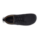 Xero Shoes Glenn Barfußschuhe für Herren in Schwarz und Weiß aus Leder, aus der oberen Ansicht, bieten eine ausgezeichnete Passform und Flexibilität für natürlichen Komfort. Perfekt für den aktiven Alltag mit einer leichten und flexiblen Sohle. Erhältlich in unserem Onlineshop für Barfußschuhe.