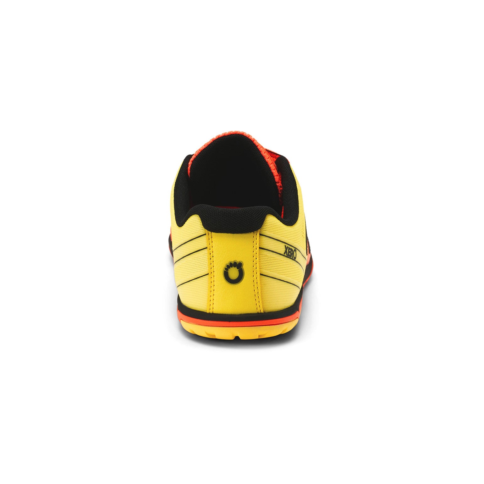 Xero Shoes HFS II 2 Barfußschuhe für Herren in Neonorange, Laufschuhe im Onlineshop, Rückansicht.