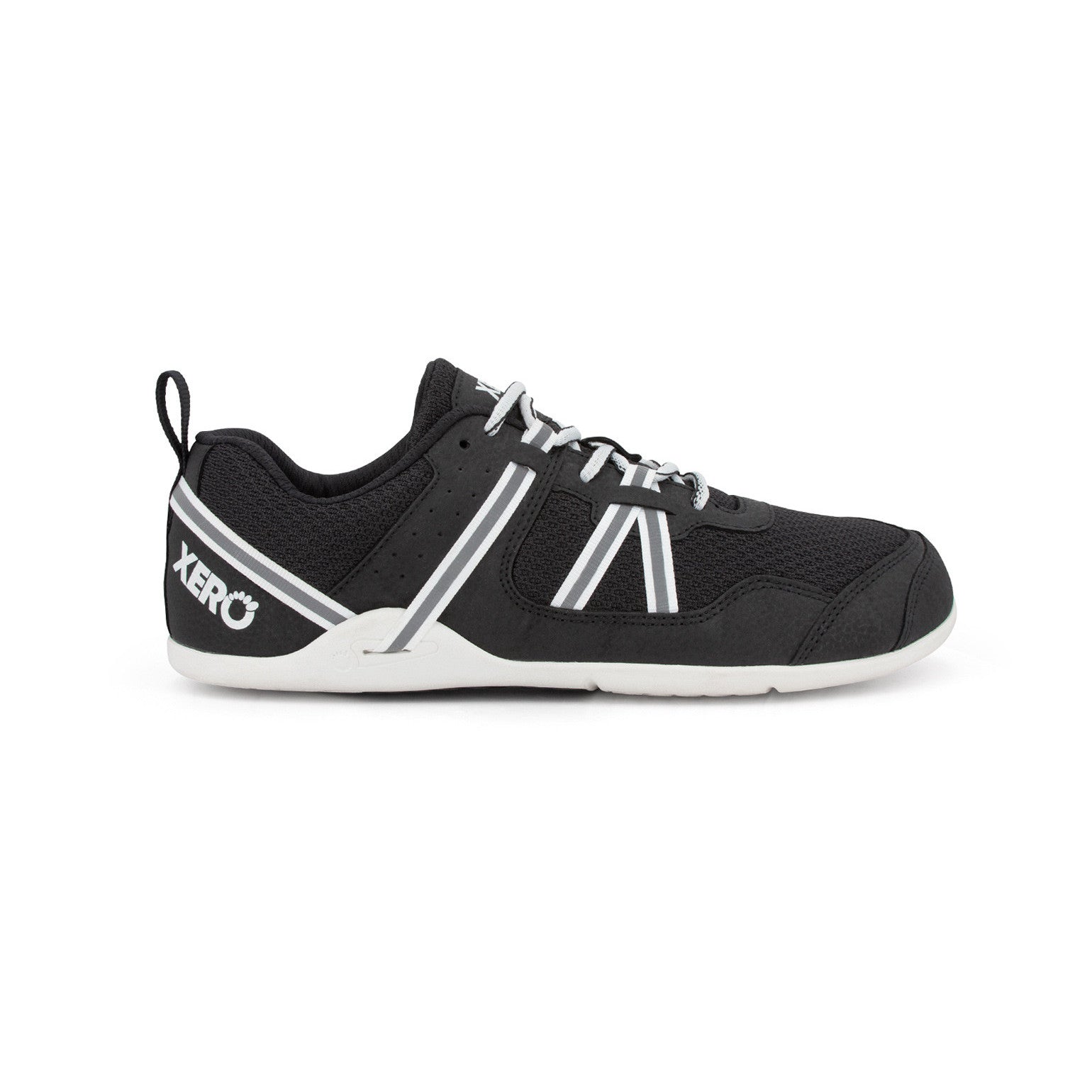 Xero Shoes Prio Damen Barfußschuhe in schwarz-weiß, rechte Seitenansicht im Onlineshop für Barfußschuhe