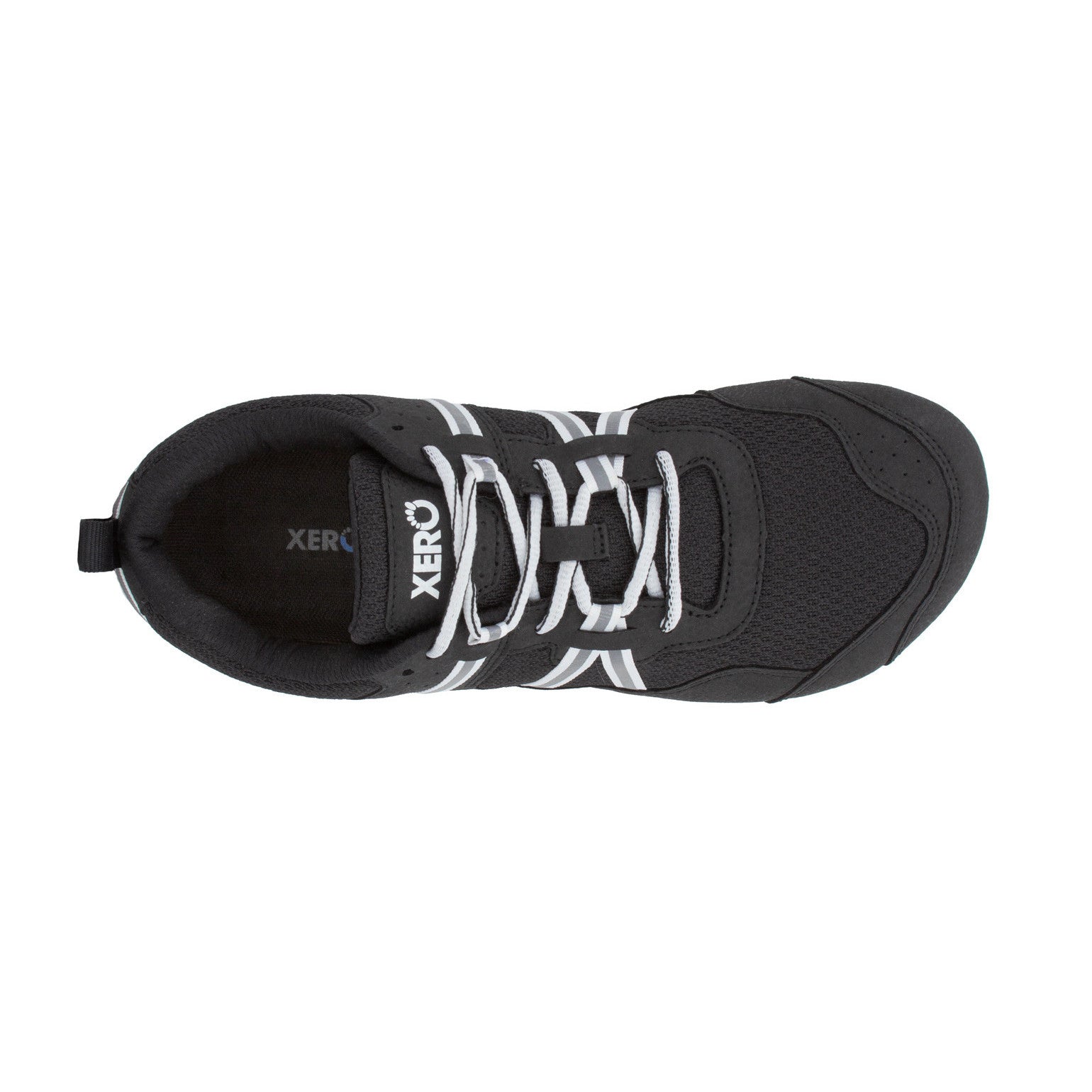 Xero Shoes Prio Barfußschuhe für Herren in Schwarz-Weiß, Draufsicht im Onlineshop für Barfußschuhe