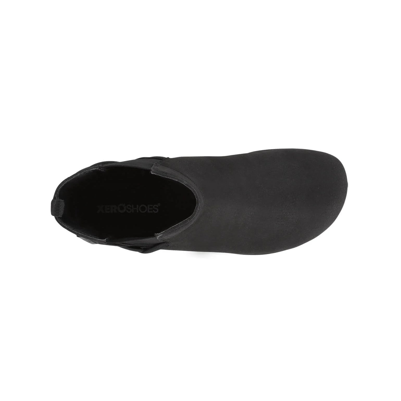 Barfußschuhe Onlineshop: Xero Shoes Tari schwarze Barfußschuhe als Chelsea Boots, Draufsicht