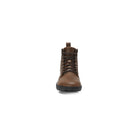 Barfußschuhe Xero Shoes Breckenridge in Braun aus Leder, knöchelhohe Damenstiefel, Vorderansicht, erhältlich in unserem Onlineshop.