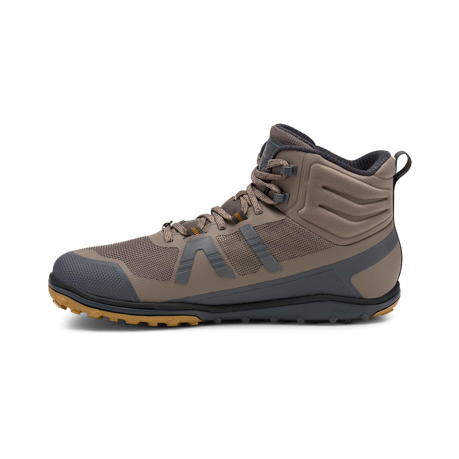 Xero Shoes Scrambler Mid II Morel Barfußschuhe für Herren, Wanderschuhe, linke Seitenansicht im Onlineshop für Barfußschuhe