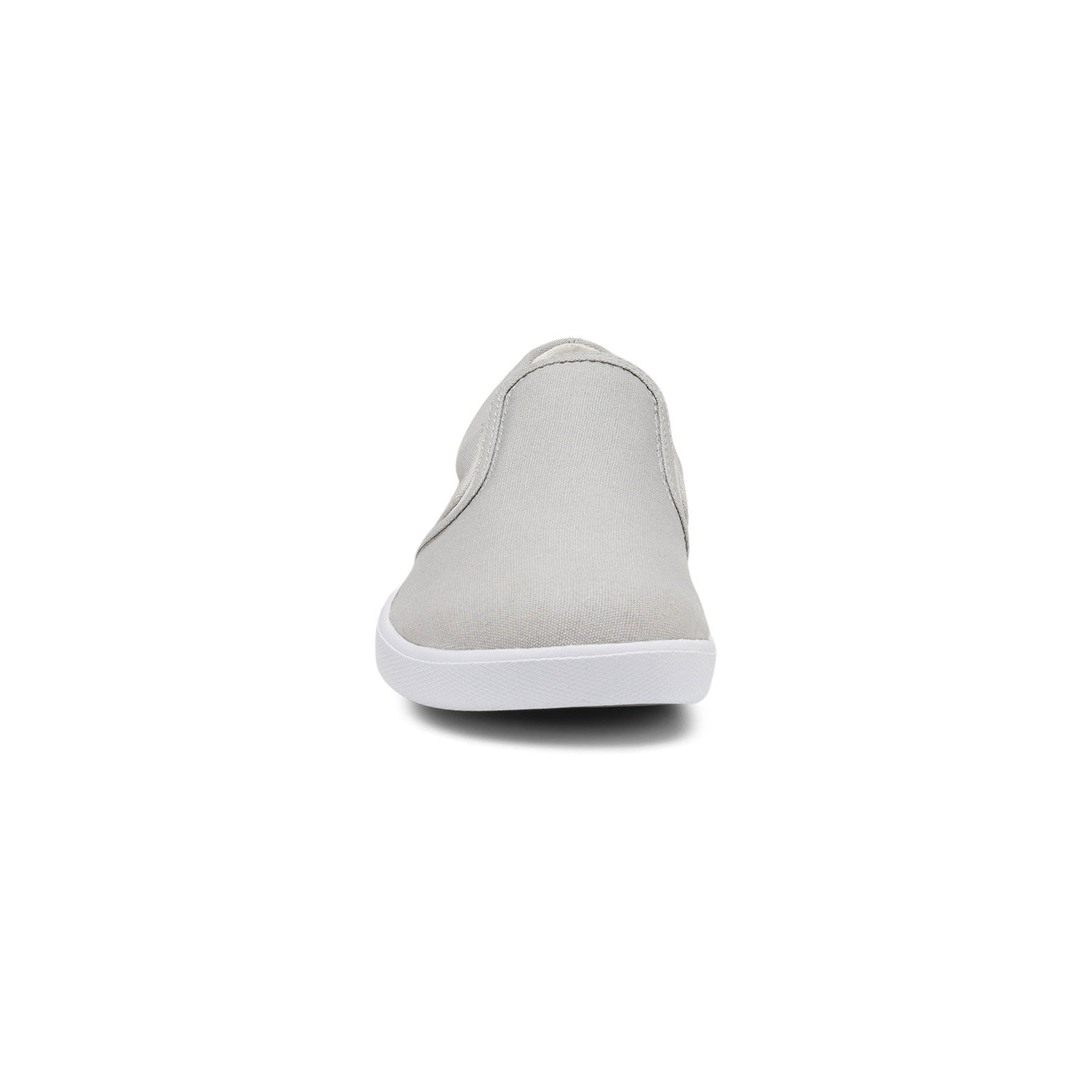Xero Shoes Dillon Canvas Slip-On Barfußschuhe für Damen in Lunar Rock aus der Vorderansicht, bequem und perfekt für den Alltag. Erhältlich in unserem Onlineshop für Barfußschuhe.