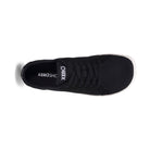 Xero Shoes Dillon Barfußschuhe für Damen in Schwarz aus der Perspektive von oben, bequem und perfekt für den Alltag. Erhältlich in unserem Onlineshop für Barfußschuhe.