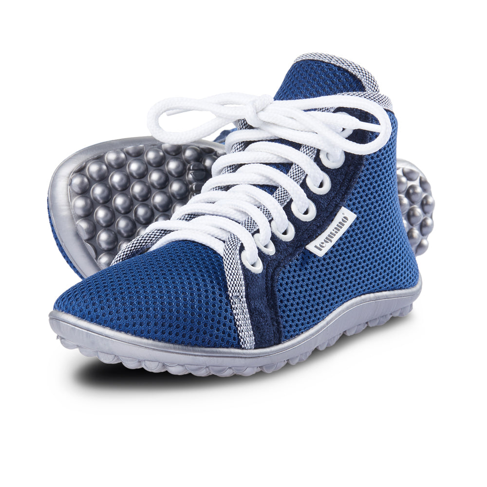 leguanito aktiv plus blau Leguano Barfußschuhe für Kinder – erhältlich im barfussweltan.shop Barfußschuhe Onlineshop