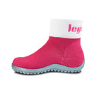 Leguanito Barfußschuhe für Kinder von Leguano in Pink – Sockenschuhe, Seitenansicht von links, erhältlich im barfussweltan.shop Barfußschuhe Onlineshop